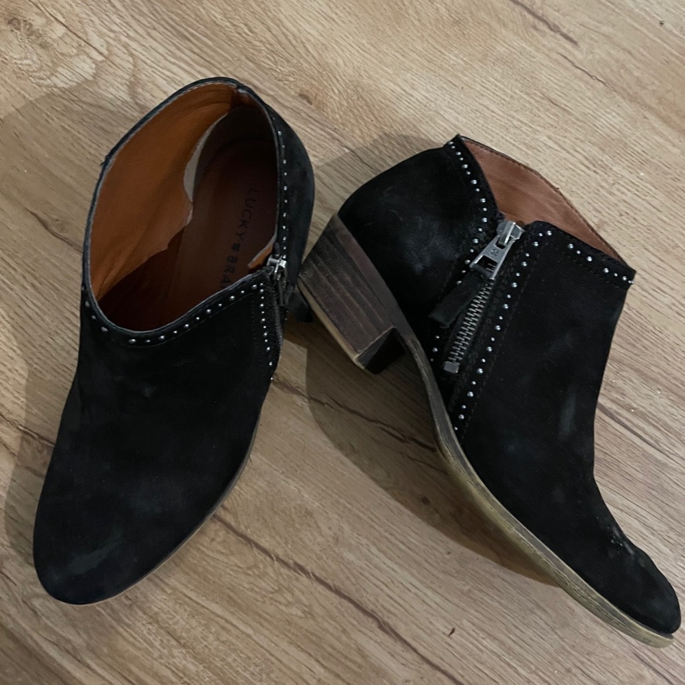 black suede ankle boots